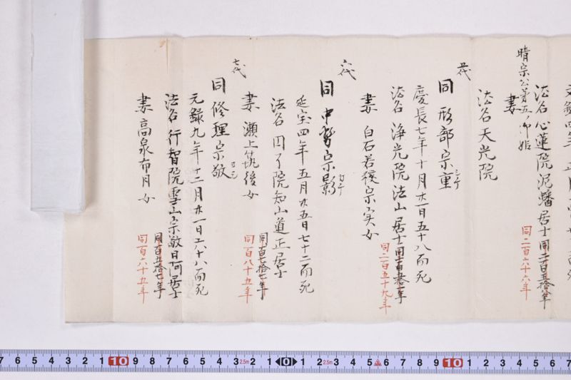「持宗公御三男〜」（小梁川家歴代当主名・没年月日・法名等書付） - ページ 3